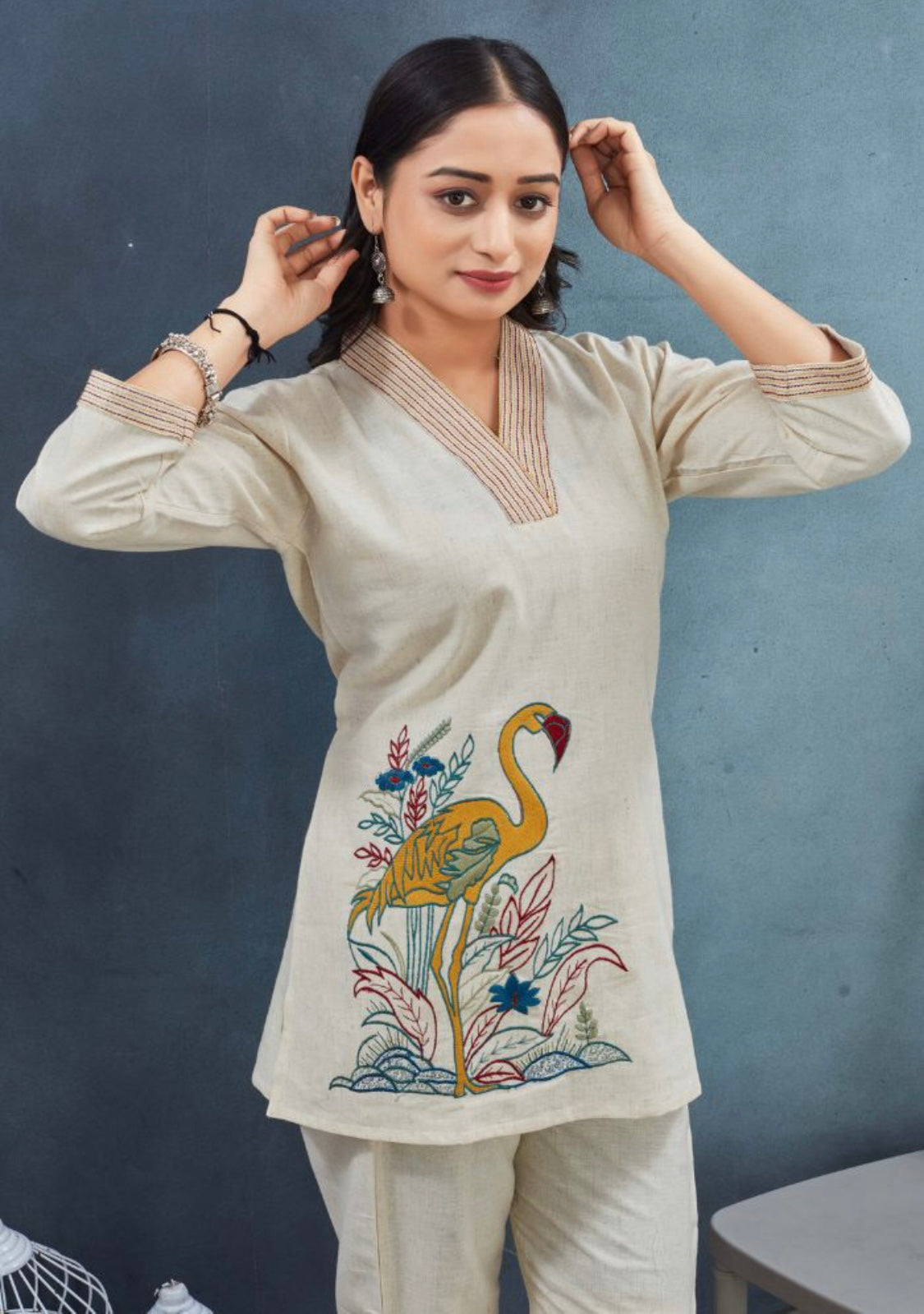 Pure Cotton Coord set with Embroidery work