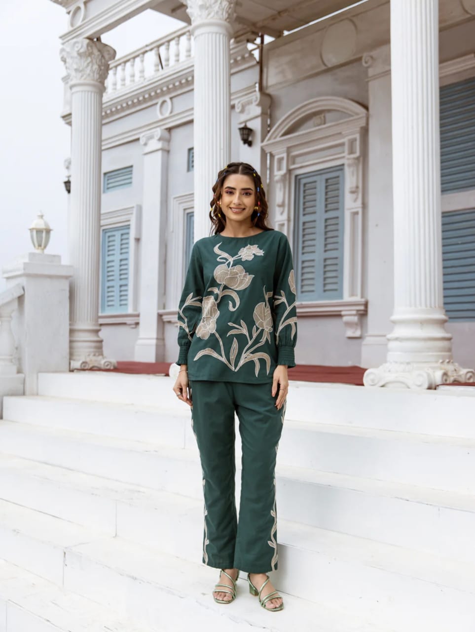 Cotton Coord set with Embroidery Work