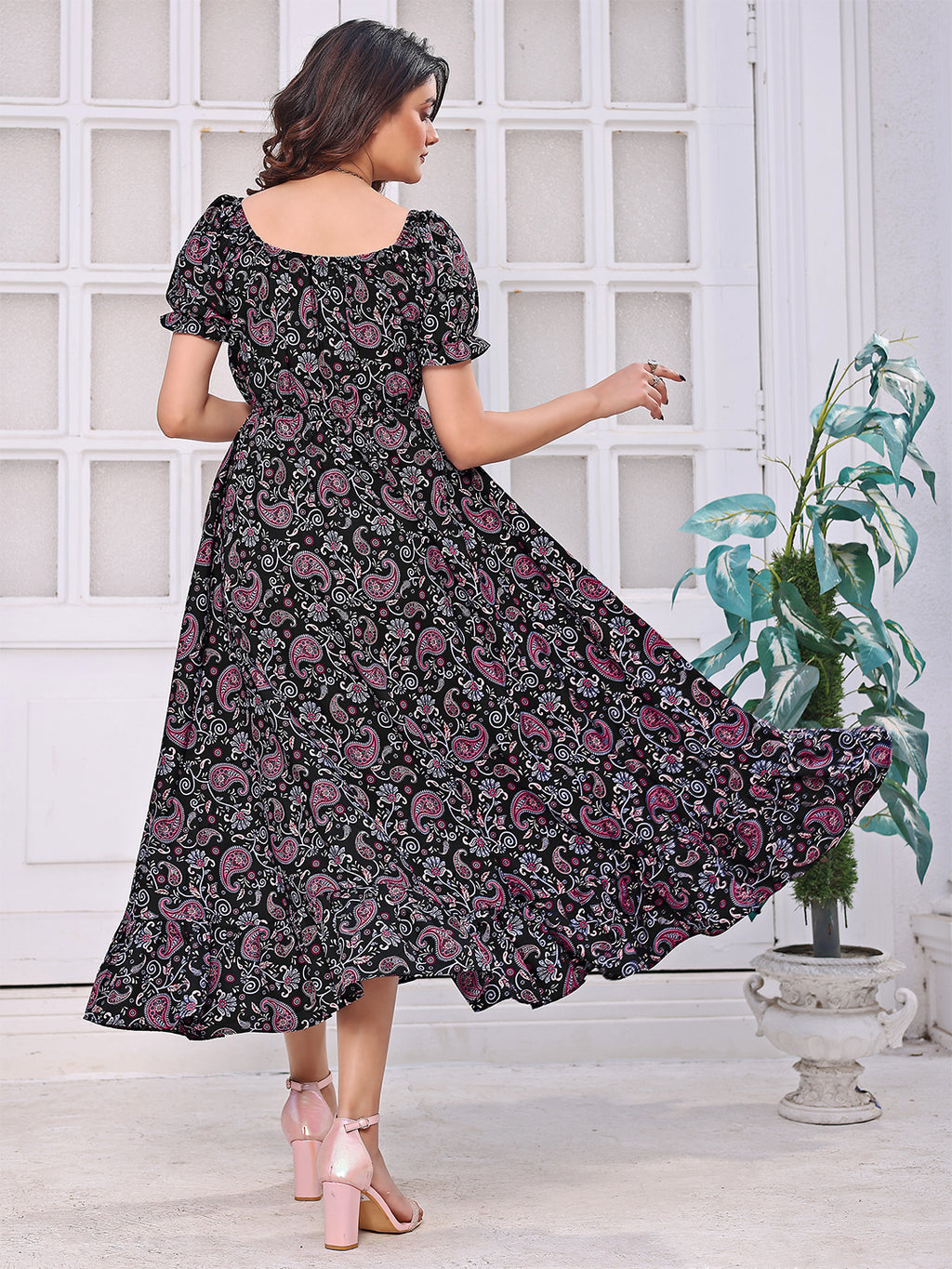 READYMADE GEORGETTE WESTERN MIDI DRESS LAUNCHED