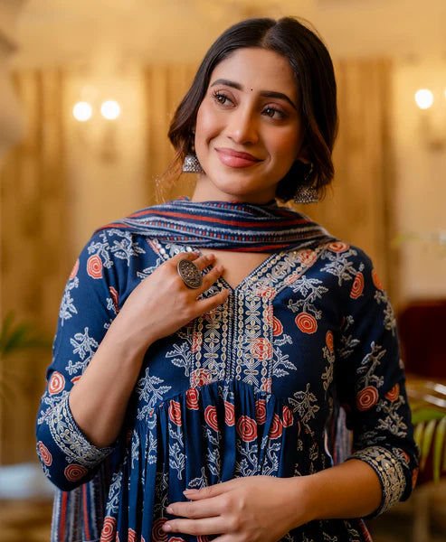 Embroidered Kurta and Pant Set with Dupatta