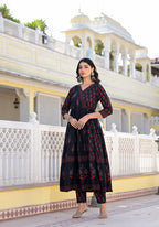 Women Printed Anarkali Kurta and Pant set With Dupatta
