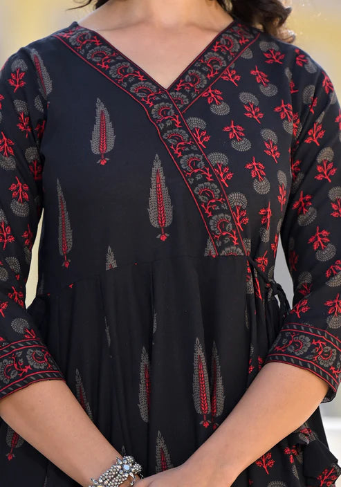 Women Printed Anarkali Kurta and Pant set With Dupatta