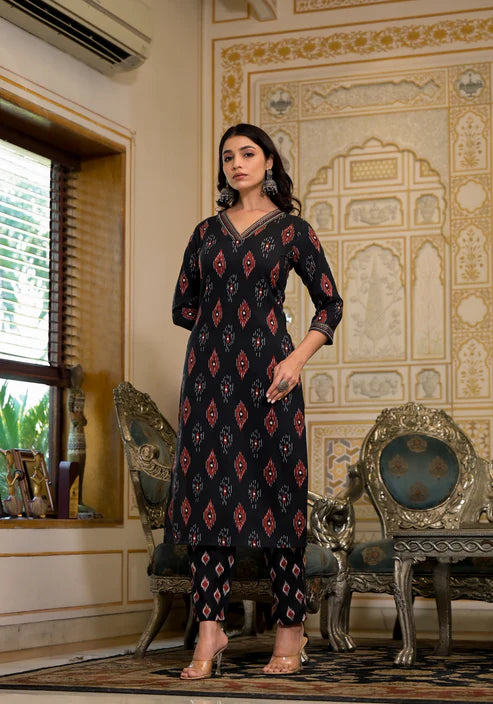 Embroidery Kurta and Pant Set With Dupatta