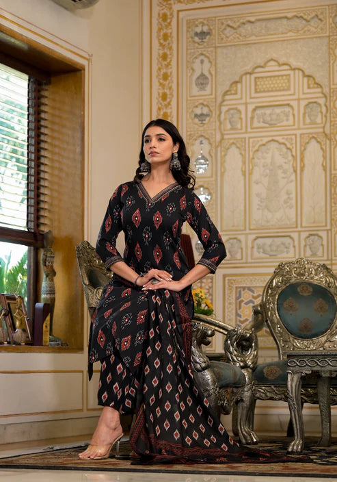 Embroidery Kurta and Pant Set With Dupatta