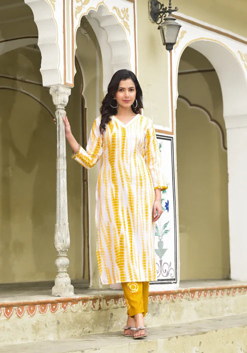 Printed Straight Kurta and Pant set with Dupatta