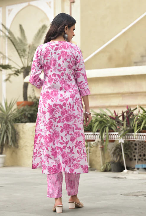 Embroidered Straight Kurta and Pant set with Dupatta