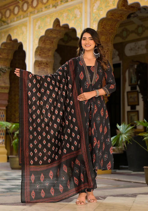 Embroidery Kurta and Pant set With Dupatta