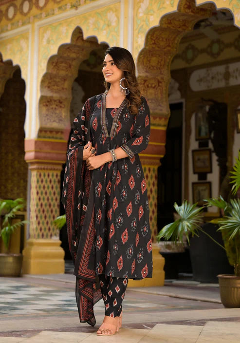 Embroidery Kurta and Pant set With Dupatta