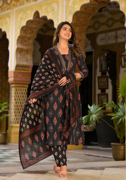Embroidery Kurta and Pant set With Dupatta