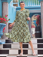 READYMADE GEORGETTE WESTERN MIDI DRESS