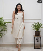 Beautiful sleeve less cord sets in cotton flex fabric