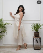 Beautiful sleeve less cord sets in cotton flex fabric