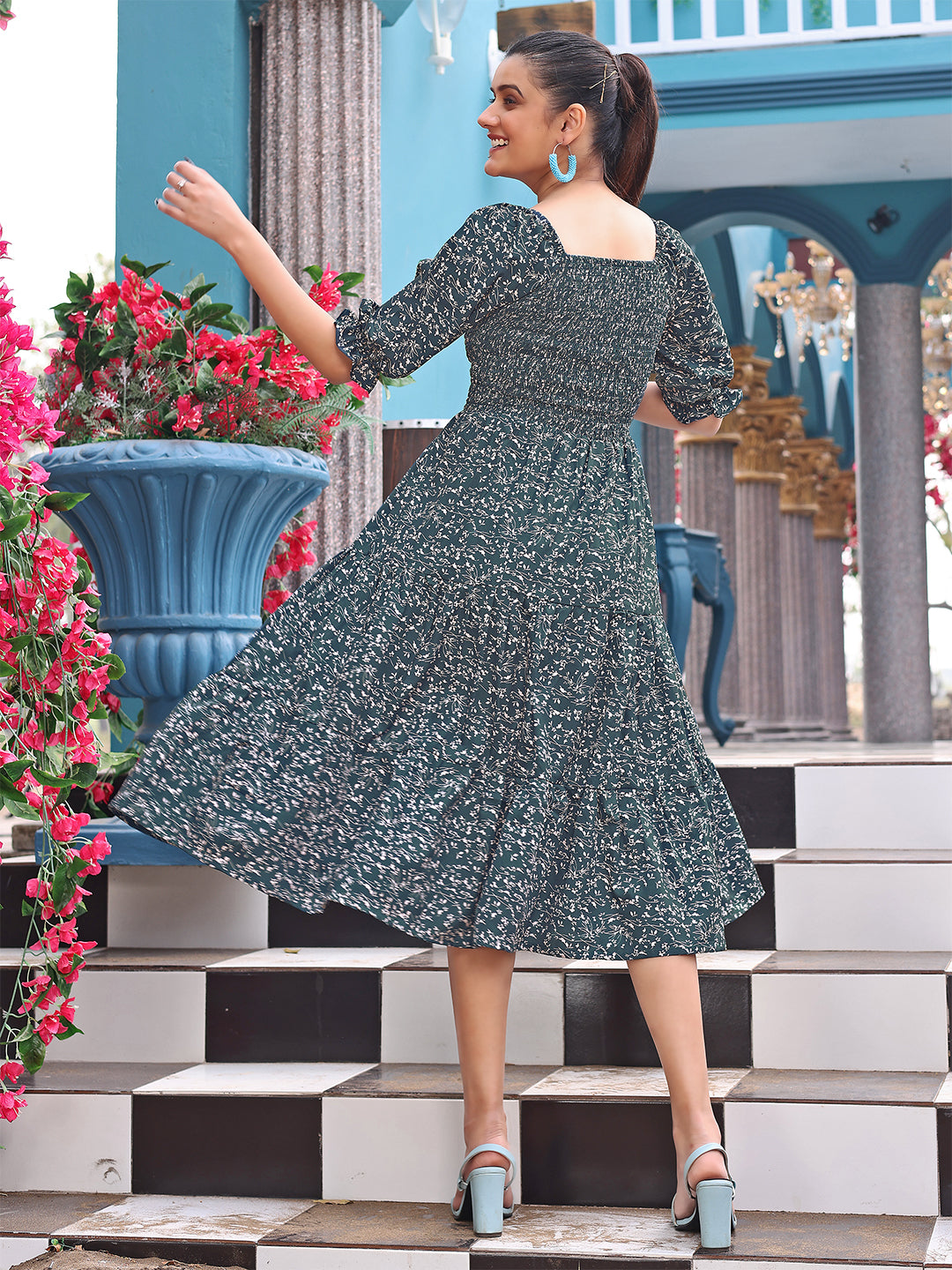READYMADE GEORGETTE WESTERN MIDI DRESS LAUNCHED