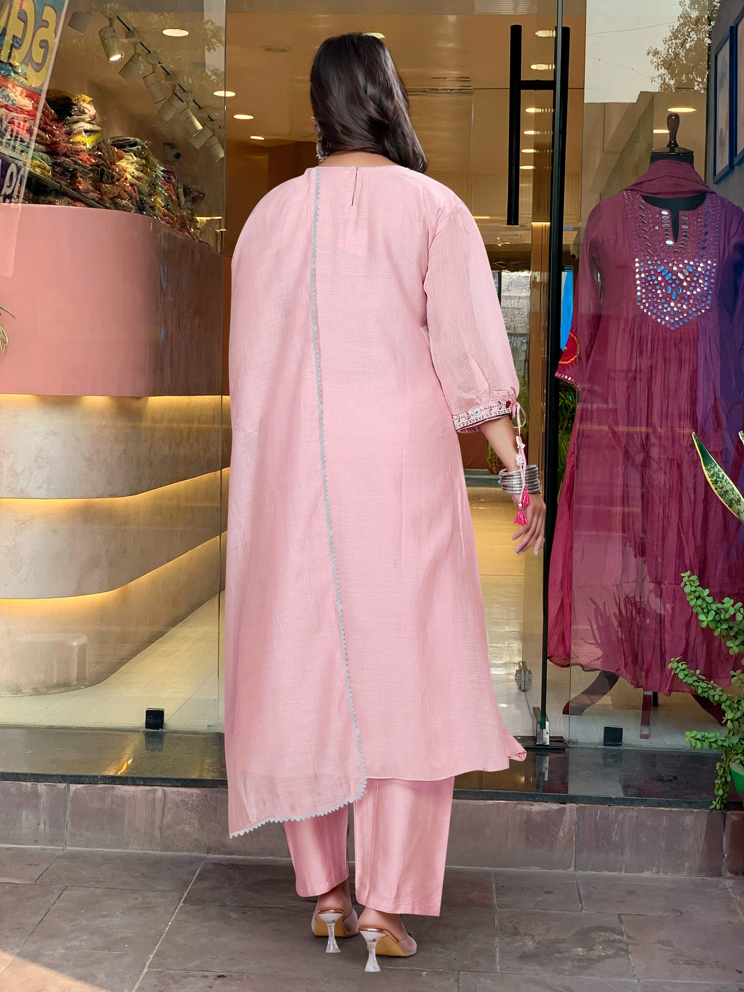 Women Silk Kurta Pant Dupatta Set