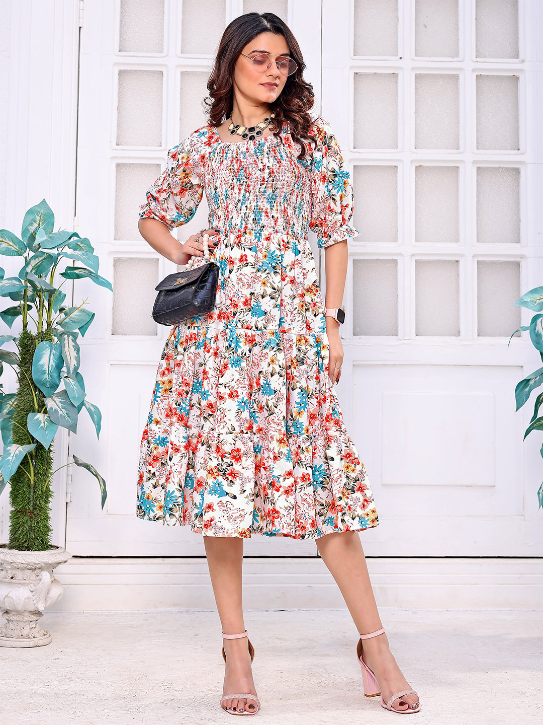 READYMADE GEORGETTE WESTERN MIDI DRESS LAUNCHED