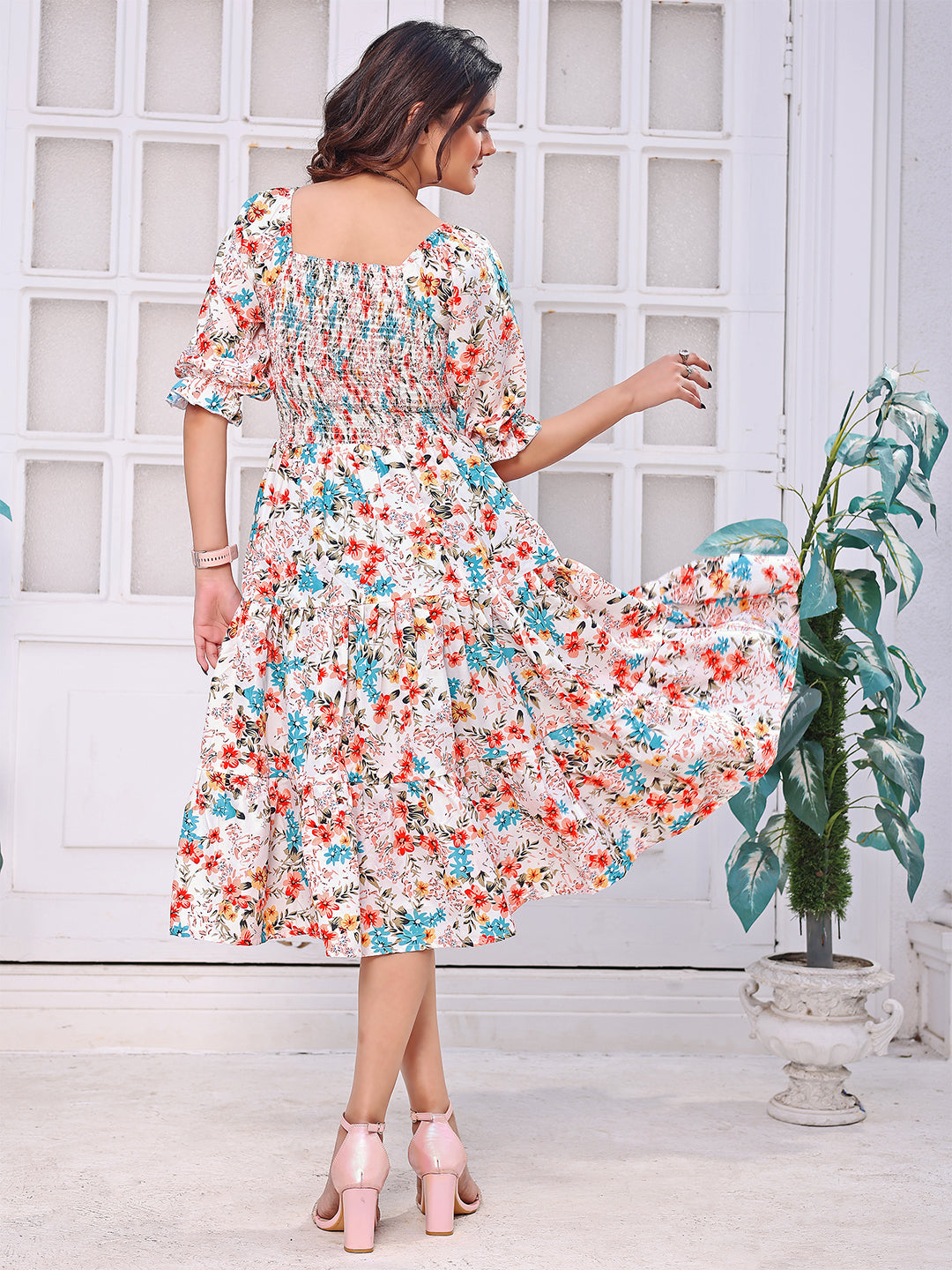 READYMADE GEORGETTE WESTERN MIDI DRESS LAUNCHED