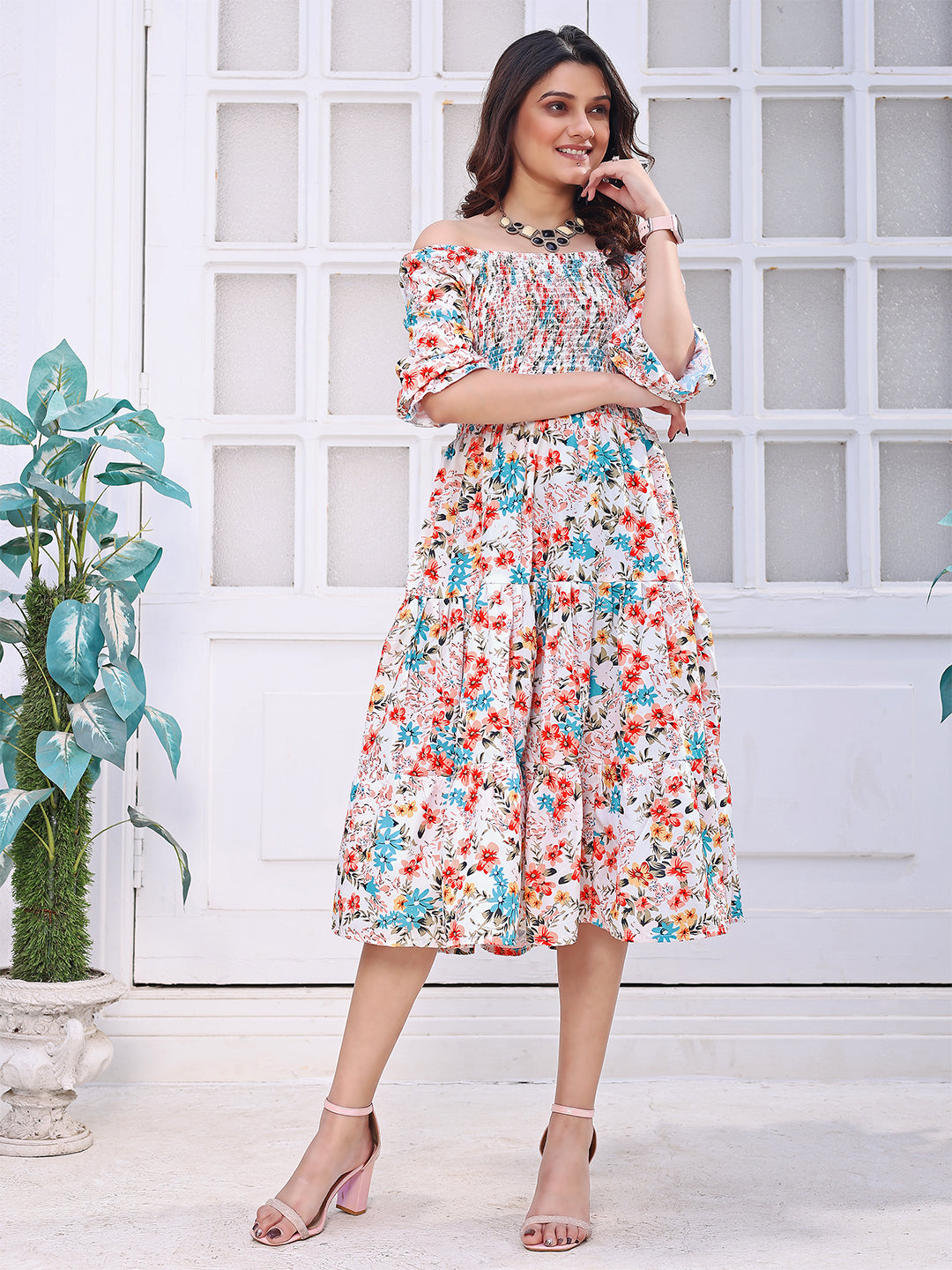 READYMADE GEORGETTE WESTERN MIDI DRESS LAUNCHED