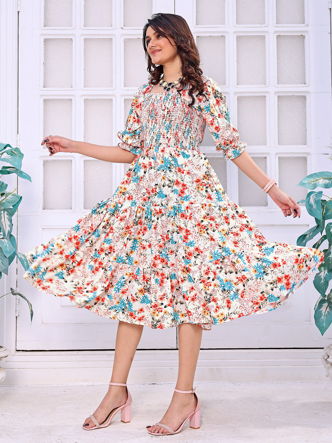 READYMADE GEORGETTE WESTERN MIDI DRESS LAUNCHED