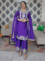 Women Silk Kurta Pant Dupatta Set