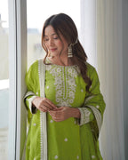 Light Green Kurta Sharara Dupatta Set