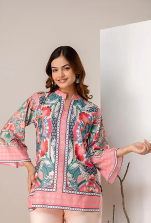 Elegant Cotton Printed Kurti Pant Set