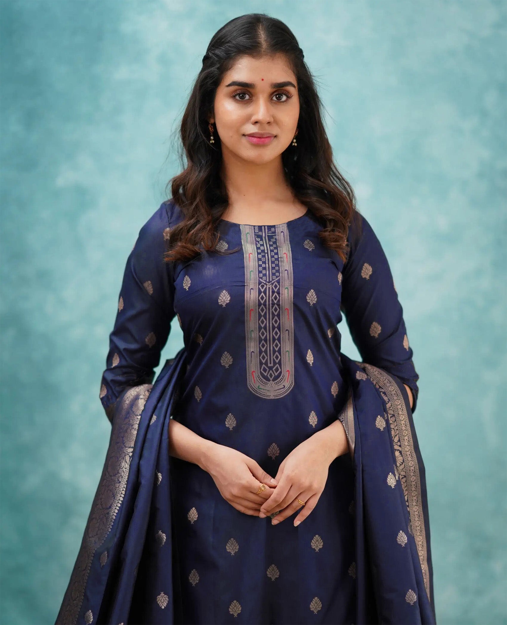 Women Silk  Kurta Pant Dupatta Set