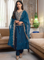 Cerulean Kurta Pant Dupatta Set