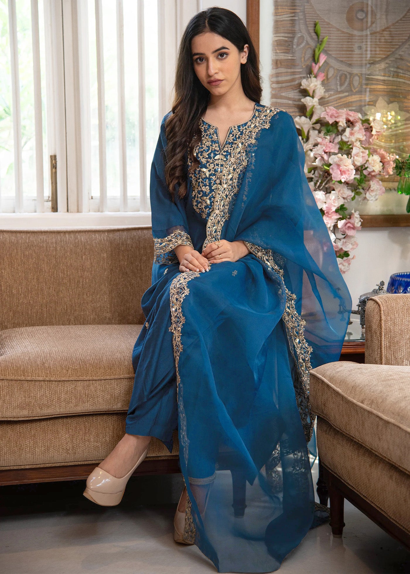 Cerulean Kurta Pant Dupatta Set