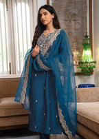 Cerulean Kurta Pant Dupatta Set