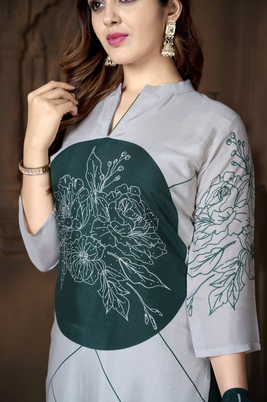 Printed Georgette Kurta Set
