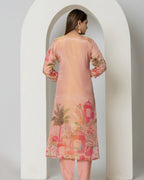 Chinon Embroidery Kurta Set with Mirror Work