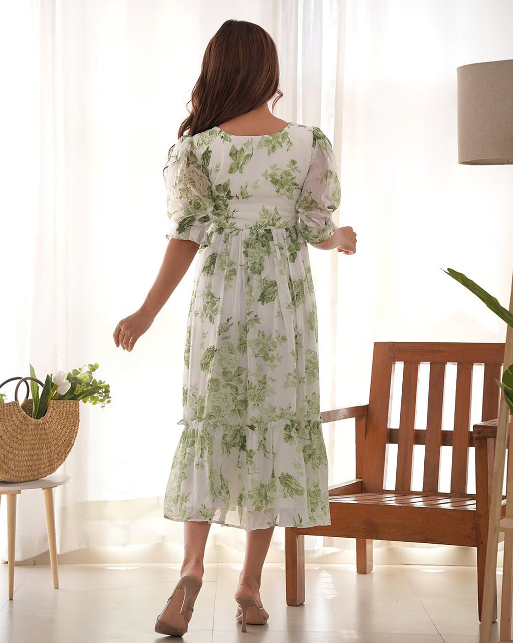 GEORGETTE WESTERN MIDI DRESS